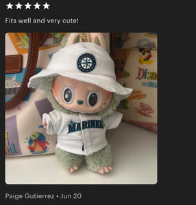 Mariners Jersey Hat Labubu Clothes Set