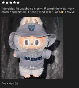 Raiders Jersey Hat Labubu Clothes Set