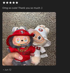 49ers Jersey Hat Labubu Clothes Set