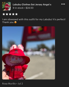 Angels Jersey Hat Labubu Clothes Set