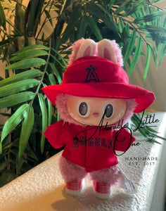 Angels Jersey Hat Labubu Clothes Set