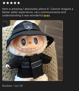 Raiders Jersey Hat Labubu Clothes Set