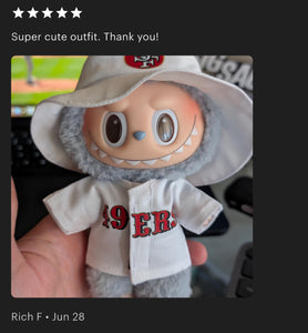49ers Jersey Hat Labubu Clothes Set