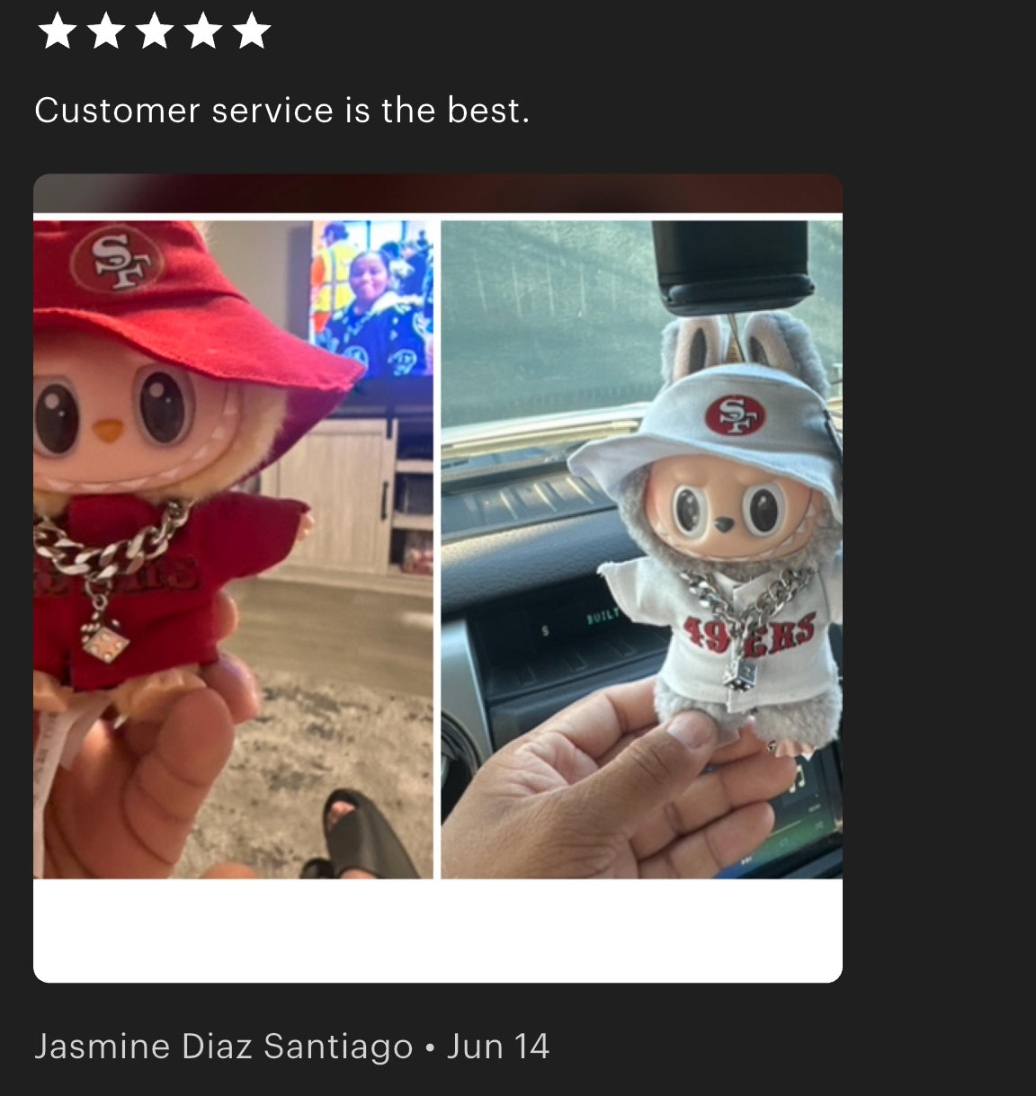 49ers Jersey Hat Labubu Clothes Set