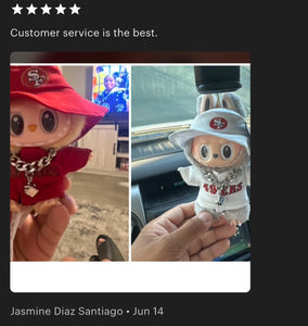 49ers Jersey Hat Labubu Clothes Set