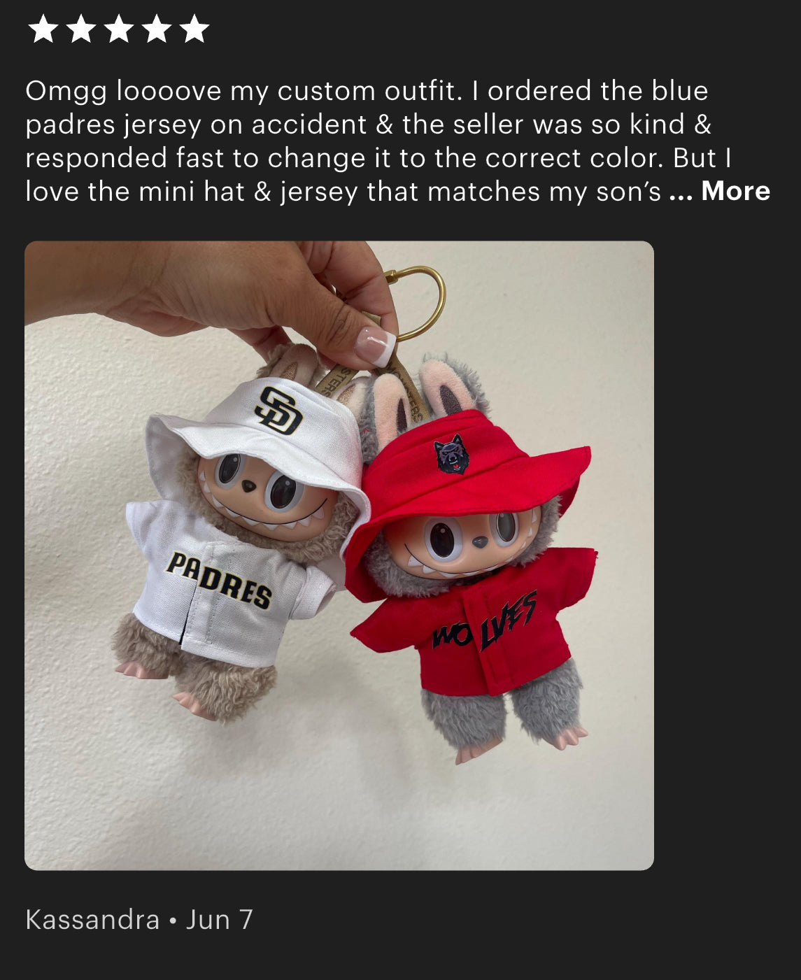 CUSTOM Jersey Hat Labubu Clothes Set
