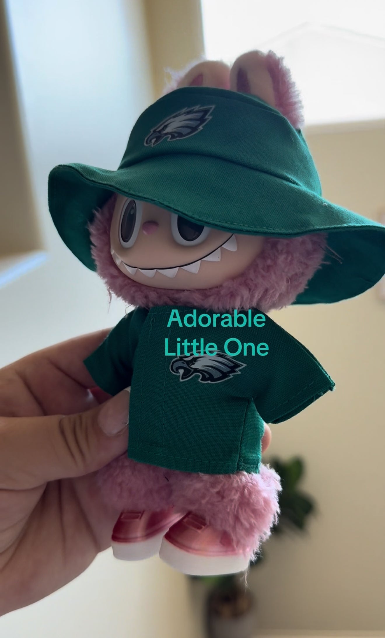 Eagles Jersey Hat Labubu Clothes Set