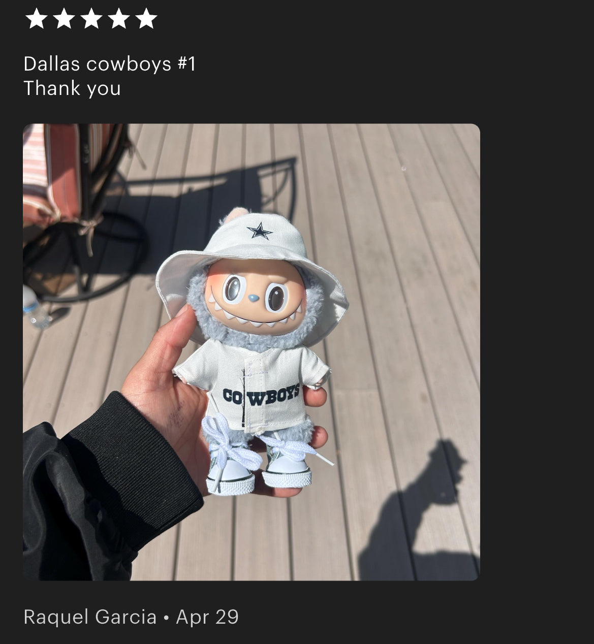 Cowboys Jersey Hat Labubu Clothes Set
