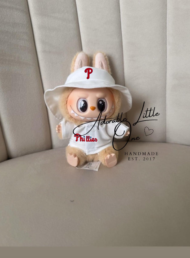 Phillies Jersey Hat Labubu Clothes Set