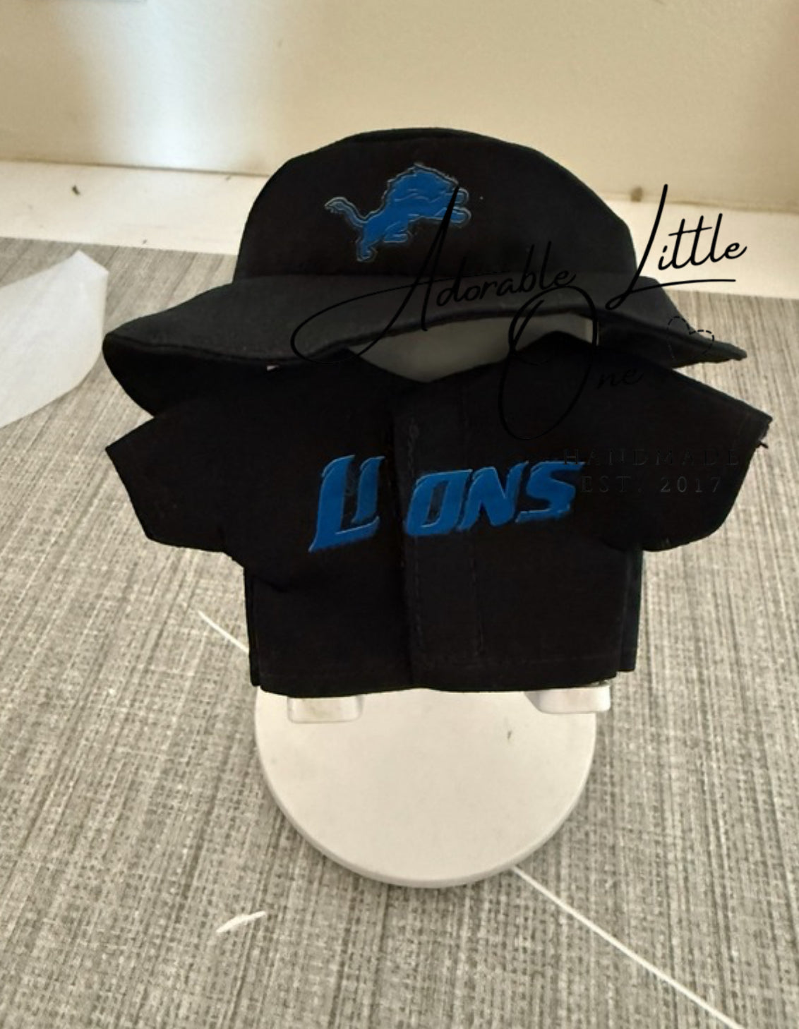 Lions Jersey Hat Labubu Clothes Set