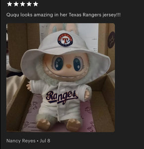 Texas Rangers Jersey Hat Labubu Clothes Set