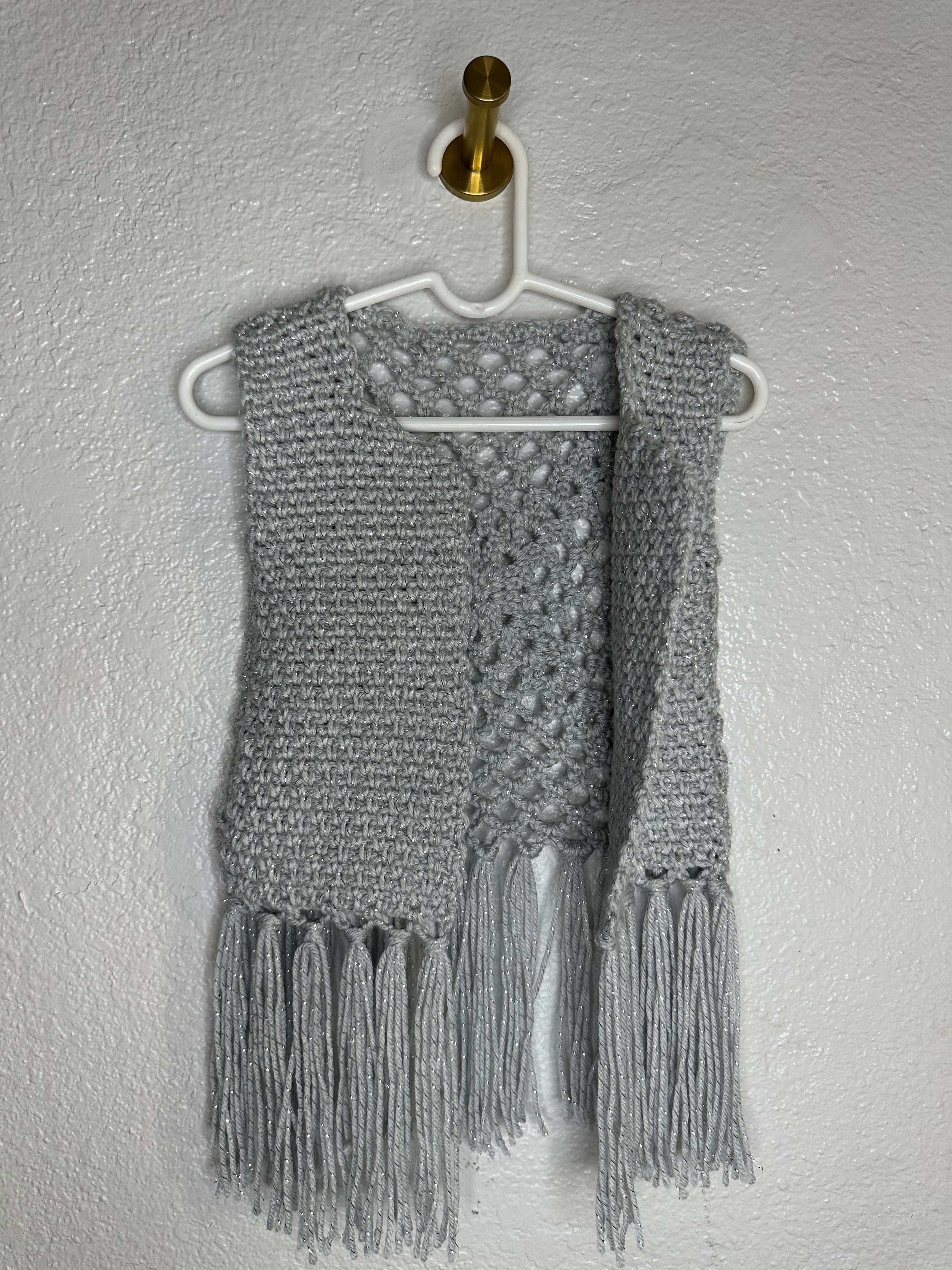 Crochet Vest Grey