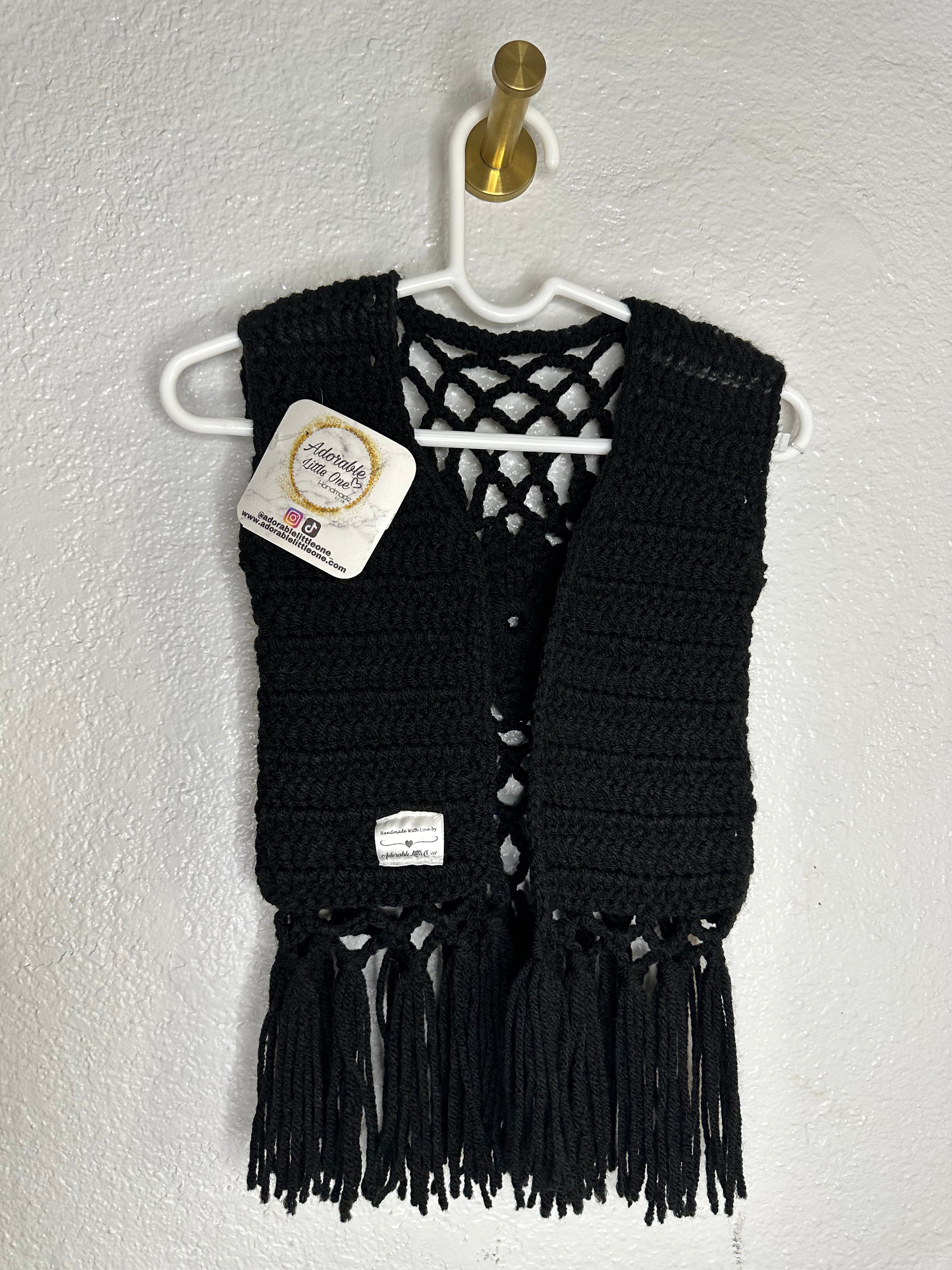 Crochet Vest Black