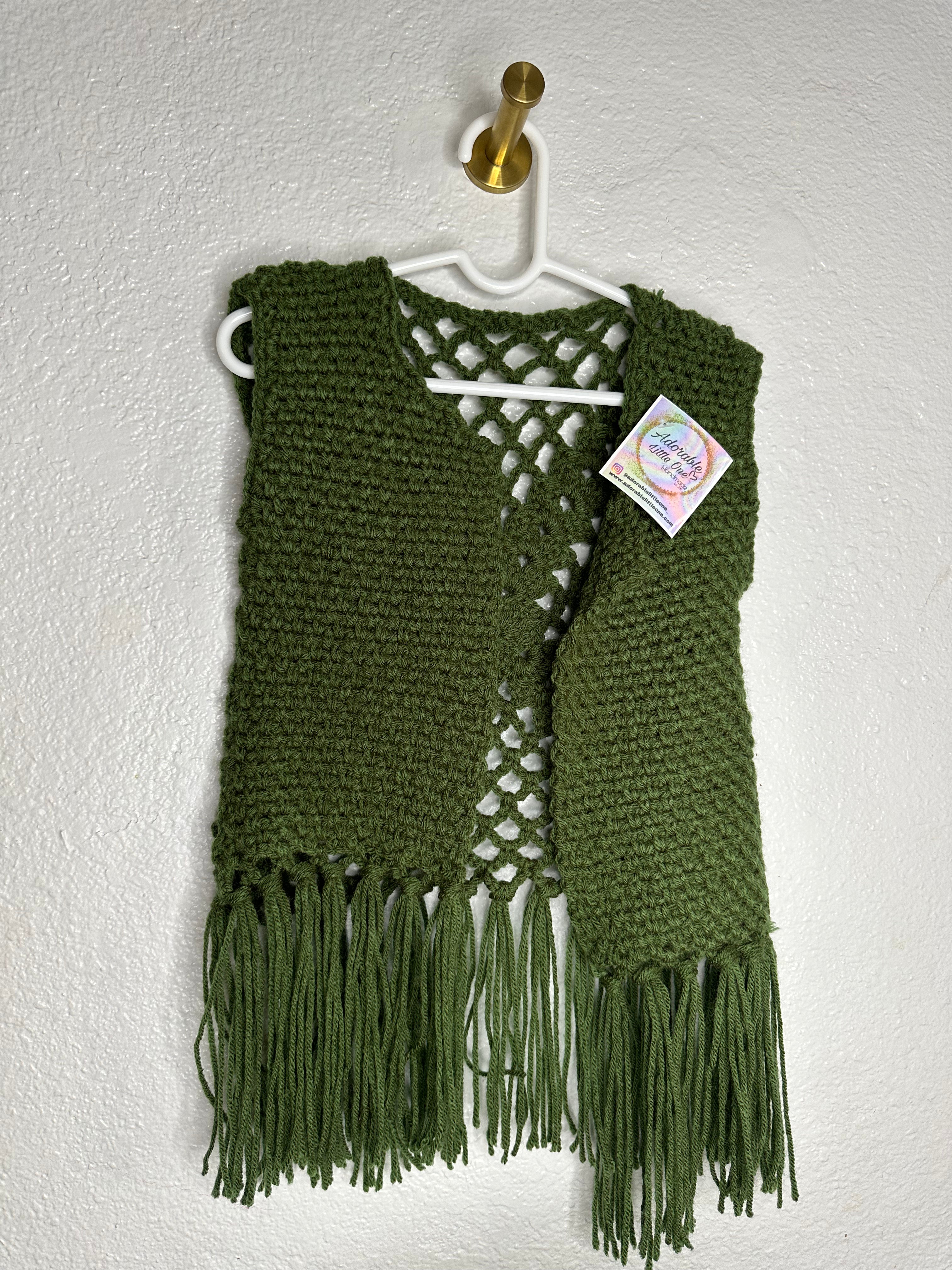Crochet Vest Green